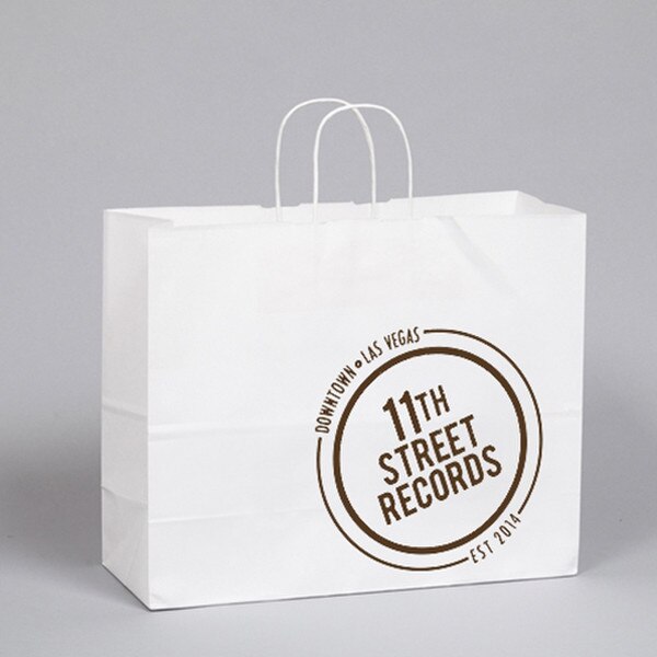 White Kraft Paper Custom PRINTED Sh